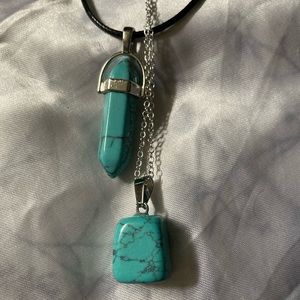 Handmade turquoise stone healing necklace